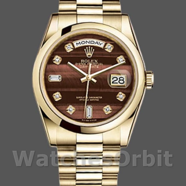 Replica Rolex Day-Date 118208 Bulls Eye Diamonds Dial 36mm Unisex Replica Uhr, Replica Uhr, Klassisches Design