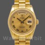 Replica Rolex Day-Date 118208 Champagner Zifferblatt Römische Ziffern 36mm Unisex Replica Uhr