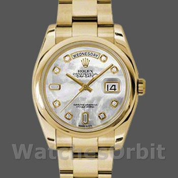 Replica Rolex Day-Date 118208 Mother of Pearl Diamond Dial 36mm Unisex Replica Uhr
