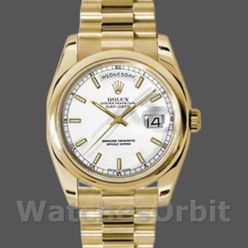 Replica Rolex Day-Date 118208 White Dial 36mm Unisex Replica Uhr