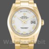 Replica Rolex Day-Date 118208 Gelbgold Weißes Zifferblatt Römische Ziffern 36mm Unisex Replica Uhr, Nachbau, Präzise Verarbeitung