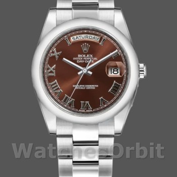 Replica Rolex Day-Date 118209 Chocolate Brown Diamonds Dial 36mm Unisex Replica Uhr