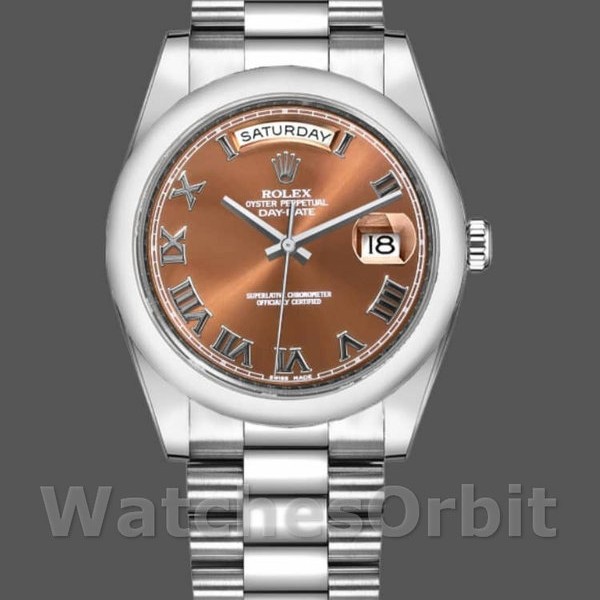 Replica Rolex Day-Date 118209 Kupferbraunes Zifferblatt 36mm Unisex Replica Uhr, Nachbau, Edle Materialien