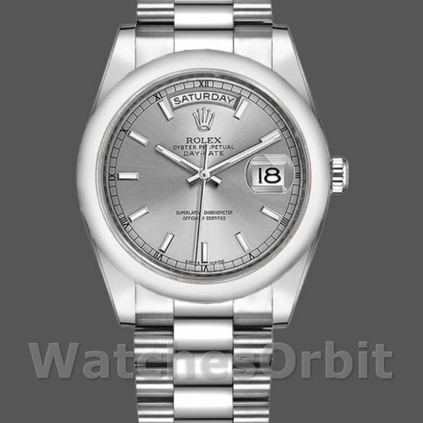 Replica Rolex Day-Date 118209 Silber Zifferblatt Weißgold 36mm Unisex Replica Uhr, Replica Uhr, Exklusive Verarbeitung