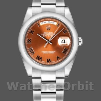 Replica Rolex Day-Date 118209 Weißgold Kupferbraunes Zifferblatt 36mm Unisex Replica Uhr
