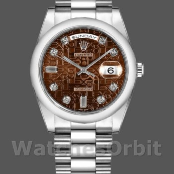 Replica Rolex Day-Date 118209 White Gold Jubilee Chocolate Brown Dial 36mm Unisex Replica Uhr