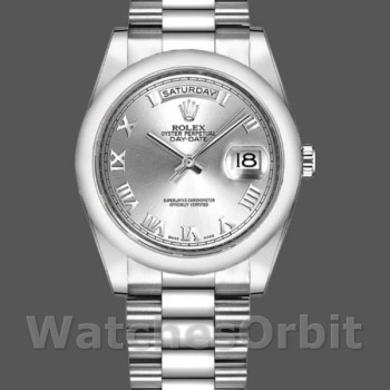 Replica Rolex Day-Date 118209 Weißgold Silber Zifferblatt Automatik 36mm Unisex Replica Uhr