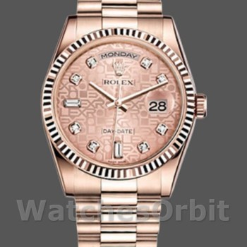 Replica Rolex Day-Date 118235 Everose Gold Pink Jubilee dial 36mm Lady Replica Uhr