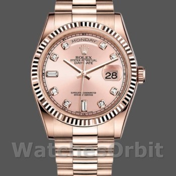 Replica Rolex Day-Date 118235 Pink Diamond Dial 36mm Lady Replica Uhr