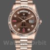 Replica Rolex Day-Date 118235 Rose Gold Chocolate Brown Dial 36mm Unisex Replica Uhr, Nachbau, Präzise Verarbeitung