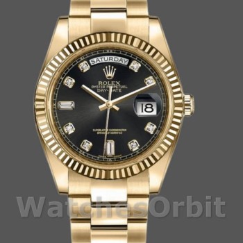 Replica Rolex Day Date 118238 Black Diamond Dial 36mm Herren Replica Uhr