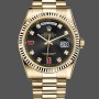 Replica Rolex Day Date 118238 Black Diamond Dial Fluted Bezel 36mm Herren Replica Uhr