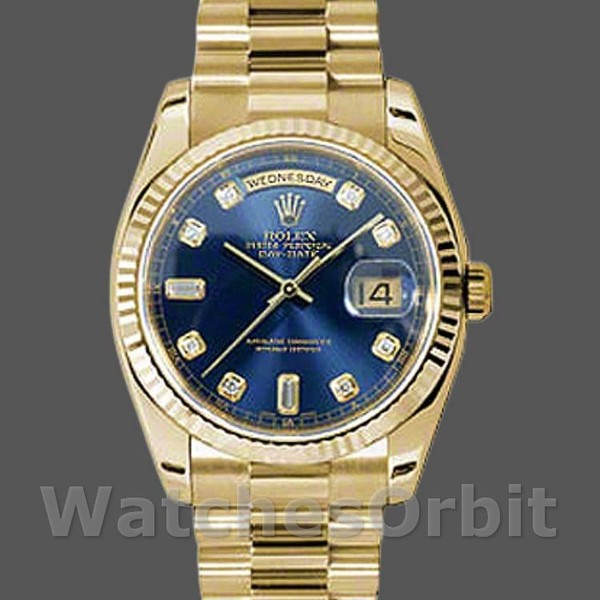 Replica Rolex Day-Date 118238 Blue Diamond Dial Unisex Replica Uhr, Nachbau, Hochwertige Nachbildung