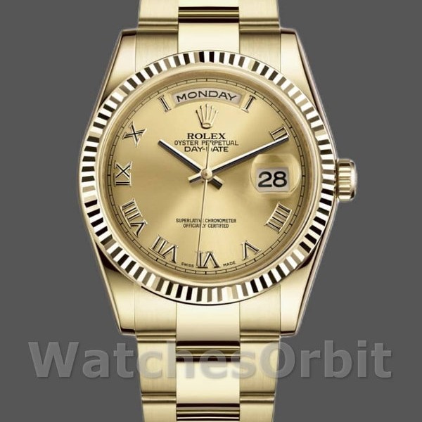 Replica Rolex Day-Date 118238 Champagner Zifferblatt Gelbgold 36mm Unisex Replica Uhr, Replica Uhren, Klassisches Design