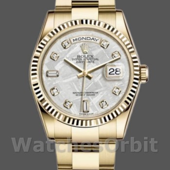 Replica Rolex Day-Date 118238 Diamond Meteorite Dial 36mm Unisex Replica Uhr