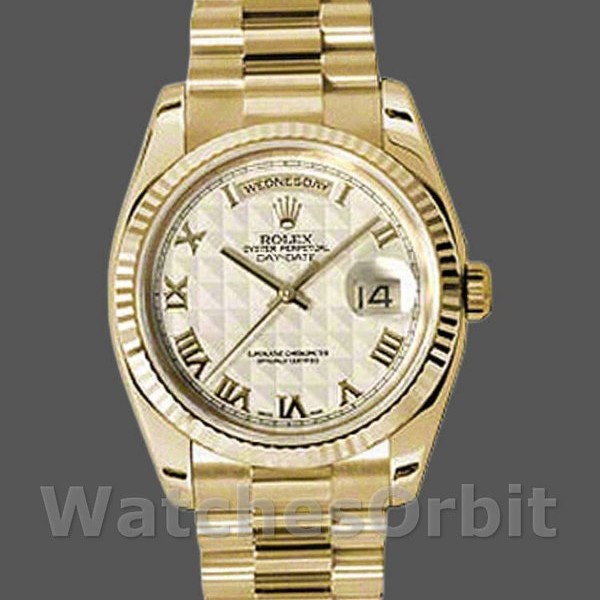 Replica Rolex Day-Date 118238 Ivory Dial Fluted Bezel 36mm Unisex Replica Uhr, Replica Uhren, Exklusive Verarbeitung