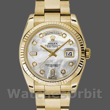 Replica Rolex Day-Date 118238 MOP White Dial 36mm Unisex Replica Uhr