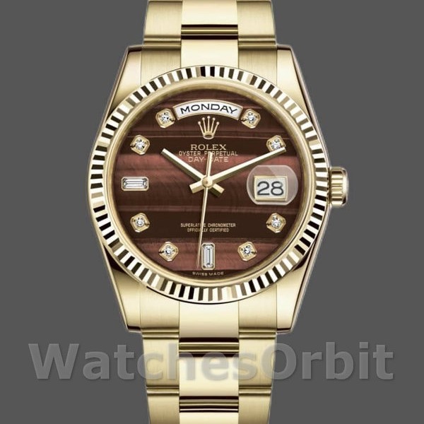 Replica Rolex Day-Date 118238 Oyster Bracelet Diamond Bulls Eye Dial 36mm Unisex Replica Uhr, Replika Uhren, Elegantes Design