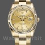 Replica Rolex Day-Date 118238 Gelbgold geriffelte Lünette Champagner Zifferblatt 36mm Unisex Replica Uhr