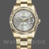 Replica Rolex Day-Date 118238 Gelbgold Silber Zifferblatt Geriffelte Lünette 36mm Unisex Replica Uhr, Nachbau, Hochwertige Nachbildung