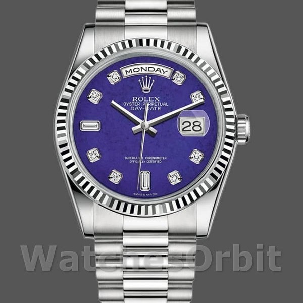Replica Rolex Day-Date 118239 Diamond Lapis Lazuli Blue Dial 36mm Unisex Replica Uhr, Replika Uhren, Elegantes Design