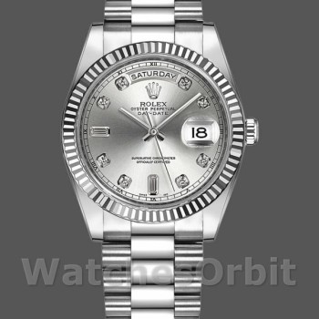 Replica Rolex Day-Date 118239 Silber Diamant Zifferblatt 36mm Unisex Replica Uhr