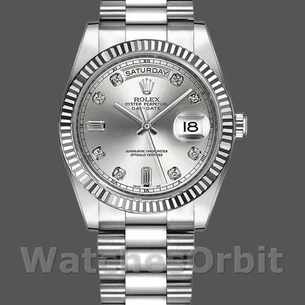 Replica Rolex Day-Date 118239 Silber Diamant Zifferblatt 36mm Unisex Replica Uhr, Replica Uhr, Präzise Verarbeitung