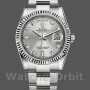 Replica Rolex Day-Date 118239 Silver Diamond Dial geriffelte Lünette 36mm Unisex Replica Uhr