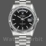 Replica Rolex Day-Date 118239 Weißgold Schwarzes Zifferblatt Geriffelte Lünette 36mm Unisex Replica Uhr