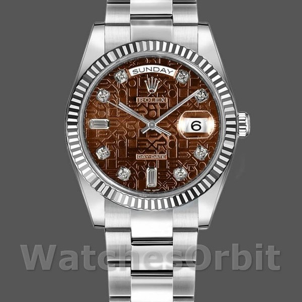 Replica Rolex Day-Date 118239 White Gold Jubilee Chocolate Brown Dial 36mm Unisex Replica Uhr, Exakte Nachbildung, Präzise Verarbeitung