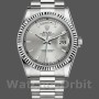 Replica Rolex Day-Date 118239 Weißgold Silber Zifferblatt Geriffelte Lünette 36mm Unisex Replica Uhr