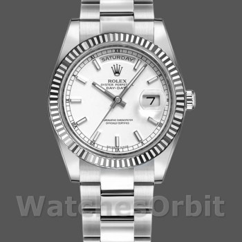 Replica Rolex Day-Date 118239 Weißgold Weißes Zifferblatt 36mm Unisex Replica Uhr