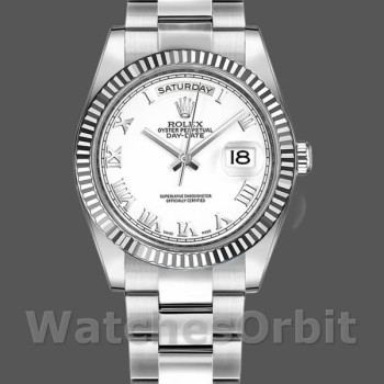 Replica Rolex Day-Date 118239 Weißgold Weißes römisches Zifferblatt 36mm Unisex Replica Uhr