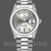 Replica Rolex Day-Date 118296 Platin Silber Zifferblatt Diamant 36mm Unisex Replica Uhr, Exakte Nachbildung, Hochwertige Nachbildung