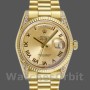Replica Rolex Day-Date 118338 Champagne Roman Dial Diamond Bezel 36MM Unisex Replica Uhr