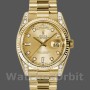 Replica Rolex Day-Date 118338 Gelbgold Champagner Diamanten Zifferblatt 36mm Unisex Replica Uhr