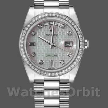 Replica Rolex Day Date 118346 Oxford Motif Diamond Dial 36mm Unisex Replica Uhr