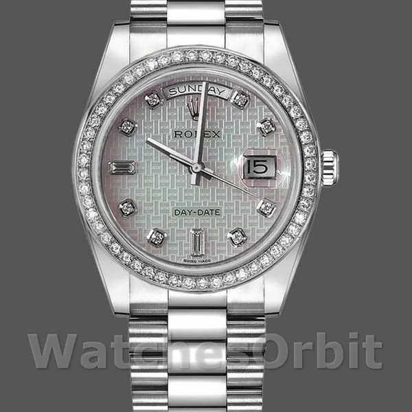Replica Rolex Day Date 118346 Oxford Motif Diamond Dial 36mm Unisex Replica Uhr, Nachbau, Präzise Verarbeitung