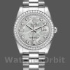 Replica Rolex Day Date 118346 Platinum Diamond Bezel Meteorite Dial 36mm Unisex Replica Uhr, Exakte Nachbildung, Luxuriöse Optik