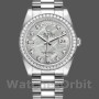 Replica Rolex Day Date 118346 Platinum Diamond Bezel Meteorite Dial 36mm Unisex Replica Uhr
