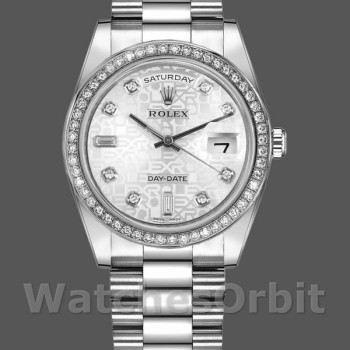 Replica Rolex Day Date 118346 Silver Jubilee Diamond Dial 36mm Unisex Replica Uhr
