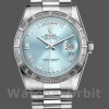 Replica Rolex Day-Date 118366 Ice Blue Dial Diamond Bezel 36mm Unisex Replica Uhr, Replik, Hochwertige Nachbildung