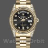 Replica Rolex Day-Date 118388 Black Diamond Dial 36mm Unisex Replica Uhr, Exakte Nachbildung, Hochwertige Nachbildung