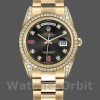 Replica Rolex Day-Date 118388 Black Diamond Rubies Dial 36mm Unisex Replica Uhr, Replik, Edle Materialien