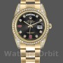 Replica Rolex Day-Date 118388 Black Diamond Rubies Dial 36mm Unisex Replica Uhr