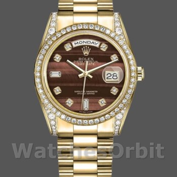 Replica Rolex Day-Date 118388 Bull's Eye Brown Dial 36mm Unisex Replica Uhr
