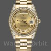 Replica Rolex Day-Date 118388 Champagner Diamant Zifferblatt Gelbgold 36MM Unisex Replica Uhr Hochwertige Nachbildung