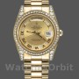 Replica Rolex Day-Date 118388 Champagner Diamant Zifferblatt Gelbgold 36MM Unisex Replica Uhr