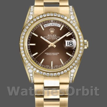 Replica Rolex Day-Date 118388 Chocolate Brown Dial 36MM Unisex Replica Uhr