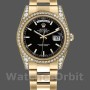 Replica Rolex Day-Date 118388 Gelbgold Schwarzes Index-Zifferblatt 36mm Unisex Replica Uhr